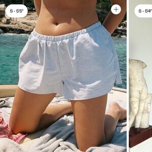 Djerf Avenue BREEZY SHORT SHORTS BLUE STRIPE